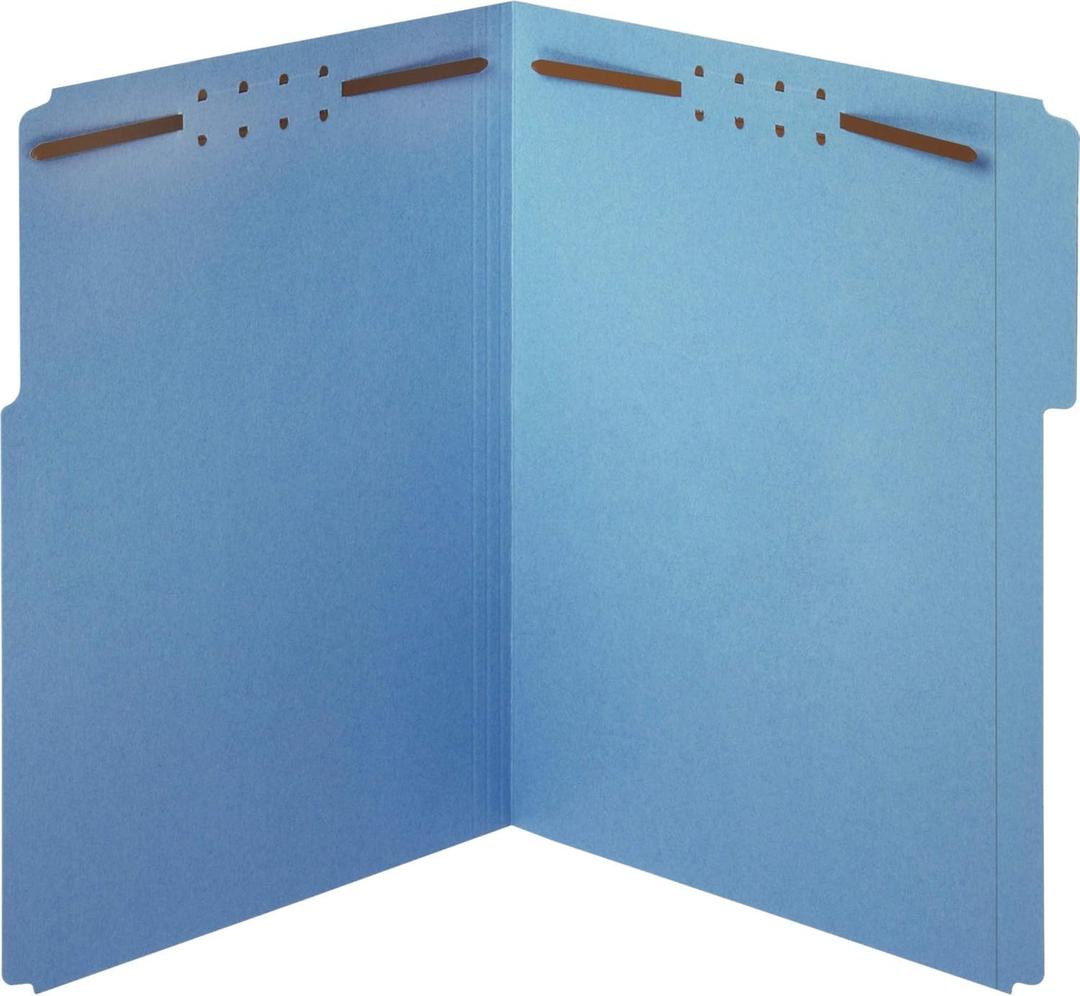Pendaflex Fastener Folders, 2 Fasteners, Letter Size, Blue, 1/3 Cut Tabs in Left, Right, Center Positions, 50 per Box (22040GW)