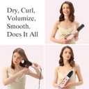 Aima Beauty Blow Dryer Brush Set - 4-in-1 Round Brush Blow Dryer Adds Shine, Smooth, Curl & Volume for Short to Medium Hair, Interchangeable 1 & 1.25 Round Barrel, Ionic Frizz Control, Pink