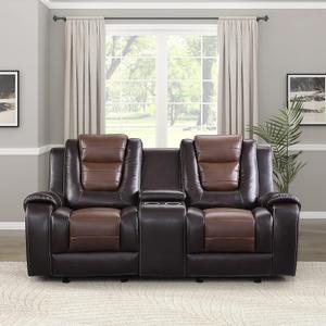Lexicon Hawthorne Manual Double Glider Reclining Loveseat, Two-Tone Brown