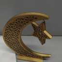 Cinnvoice Ramadan Decorations Moon Ramadan Lights for Table Home 2026, Crescent Lunar Moon Lamp for Eid Mubarak Decor Eid Ul Fitr Lamp Gifts Bedroom Livingroom(Wooden,Classic Style)