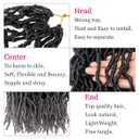 Leeven Ombre Grey Soft Locs Crochet Hair 12 Inch 6 Packs Pre looped Faux Locs Dreadlocks Synthetic Crochet Locs Crochet Hair for Black Women Tgrey#