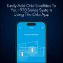 NETGEAR Orbi 970 Series (RBE970) Quad-Band WiFi 7 Mesh Add-on Satellite - Works with Existing 970 Series Mesh System or Router - Adds Coverage up to 3,300 sq. ft. - BE27000 802.11be 
