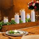 Homemory Realistic Flickering Battery Operated Candles, LED Fake Electric Candle with Remote Control and Timer, Flameless Candles for Home, Christmas Decoration, White, Set of 5