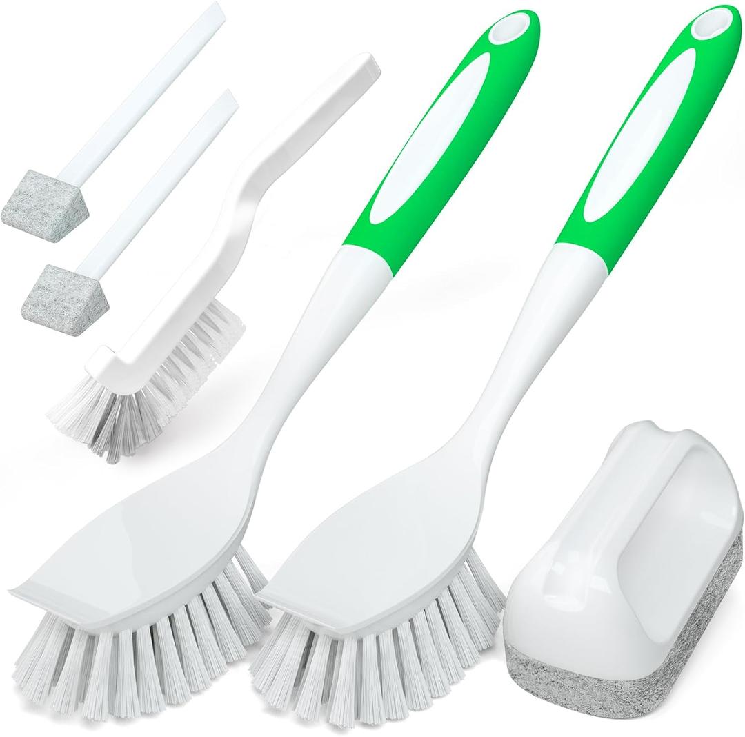 Holikme 5Pack Kitchen Cleaning Brush, Green