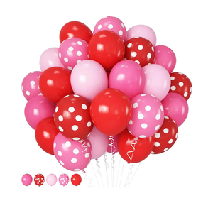 Red and Pink Balloons Strawberry Hot Pastel Light Pink Rose Red Latex Balloons Polka Dot Party Helium Balloon for Sweet Girl Berry Baby Shower Birthday Valentines Day Summer Party Decorations