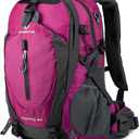 FENGDONG 40L Waterproof Lightweight Outdoor Daypack Hiking, Camping, Travel Backpack for Women Men Pink (A7-red)