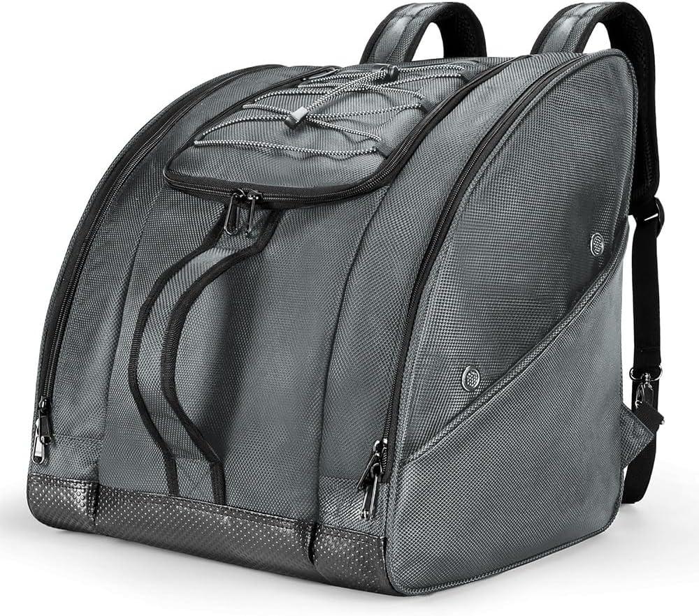 King'sGuard Ski Boot Bag  Durable Snowboard and Ski Bag for Easy Transportation of Skiing Essentials Multi-Functional Ski Bag (Grey)