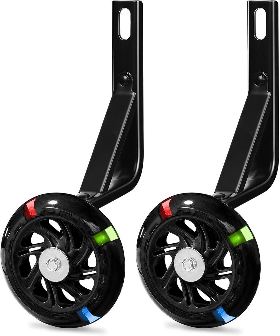 PRUNUS Flash BIKE Training Wheels for 12 14 16 18 20 Inch.Training Wheels for Kids Bike is Heavy Duty.Bicycle Training Wheel is Suitable Single Speed Bike