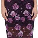 Kensie Women's Sleeveless V-Neck Embroidered Mesh Sheath Dress (Purple, 12)