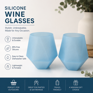 Wine2Go Diamond Silicone Wine Glasses 9oz