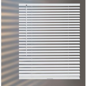 HIDODO Aluminum Mini Blinds for Windows Cordless Horizontal Window Shades for Light Adjustment, Metal Venetian Blinds Waterproof for Bedroom, Bathroom, 30" W x 48" H, White