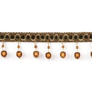 Fenghuangwu 6.5 Yard Handmade Beaded Hanging Tassel Pendant Fringe Trim Fabric Ribbon Trimming, 8Cm/3.15Inch Diameter Hand Knitting Tassel Fringing Trimmings for Decor, DIY(Dark Coffee)