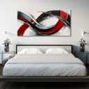 Abstract Canvas Wall Art for Living Room Framed Artwork Wall Decor for Bedroom Office Wall Decor Black and Red Paintings Wall Pictures Artwork Modern Aesthetic Home Decor 20x40 In