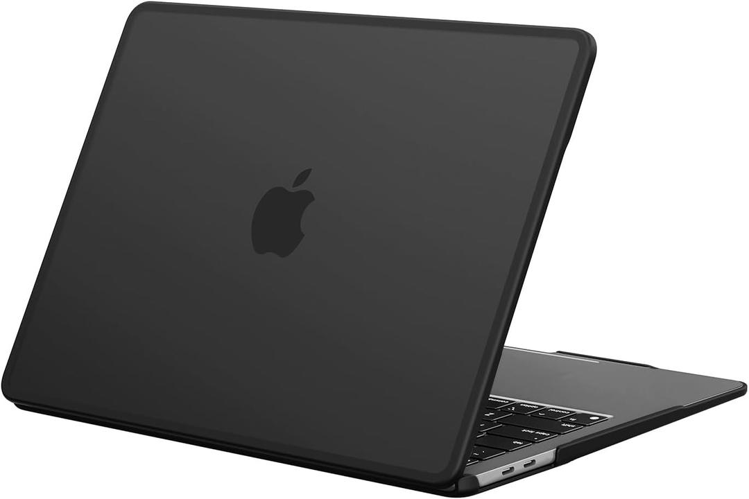 BlueSwan Anti-Cracking Hard Shell Case Compatible with MacBook Air 13 inch, M1 Chip 2018-2021 Model A2337 A2179 A1932, Anti-Fingerprint Soft TPU Bumper, Frosted Black