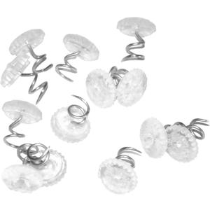 Attmu 60 Pcs Upholstery Tacks Headliner Pins Clear Heads Twist Pins for Slipcovers and Bedskirts, 0.5 Inches Bed Skirt Pins