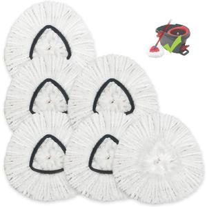 for Ocedar Spin Mop Replacement Head 6 Pack Mop Refill Compatible with Ocedar Triangle Swivel Mops Microfiber Swivel Mop Refill, for Ocedar Easywring 1 Tank Spin Mop,Machine Washable Easy-to-Replace