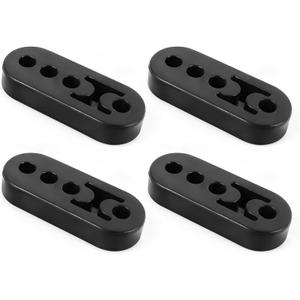 Wuyaoyao 4PCS Car Rubber Exhaust Hanger, 0.47" 4 Holes Adjustable Muffler Hanger, Exhaust Insulator Bushing Shock Absorber Bracket, Universal High-Density Tailpipe Damping Hanger