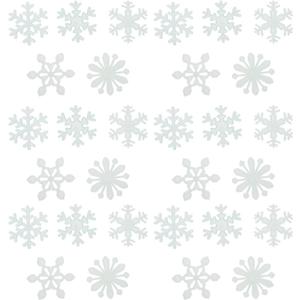 Amosfun 200PCS Glow in The Dark Snowflake Stickers 3D Decals for Christmas Home Decoration Removable Ceiling and Mural Accessories