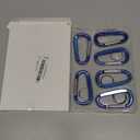 CampTek Carabiner Caribeaner Clip,3" Large Aluminum D Ring Shape Carabeaner with Keyring Keychain Hook (Navy)
