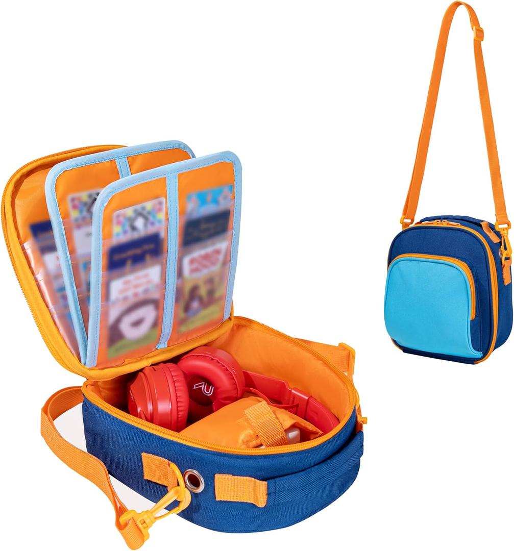 Carrying Case Compatible with Yoto Mini 2024 Edition, Yoto Mini Travel Case Fits Headphones and 30 Cards (Blue)