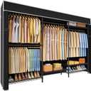Ulif E13C Pro Heavy Duty Closet Organizer SystemFreestanding Clothing Racks for Hanging ClothesAdjustable Garment Rack 75" W x16 D x77 H Hold 1000lbsBlack Rack with Black Dustproof Cover