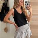 ZESICA Womens Summer Sleeveless Knit Vest Tops 2026 Casual V Neck Wool Blend Sweaters Going Out Tank Top Trendy Outfits (Black, M)