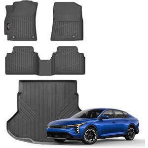 Floor Mats & Cargo Liner Custom Fit for Kia K4 2025 2026 Sedan All Weather TPE Rubber Trunk Mat Anti-Slip Full Set Automotive Floor Liners for Kia K4 2025 Accessories