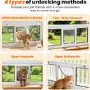 Full Size Cat Door Window InsertAdjustable Width of 23"-28", 4 Locking Modes, Magnetic Closure, 10-Min Quick Install, HD Transparent Flap,Weatherproof Window Pet Door for Cats & Small Dogs