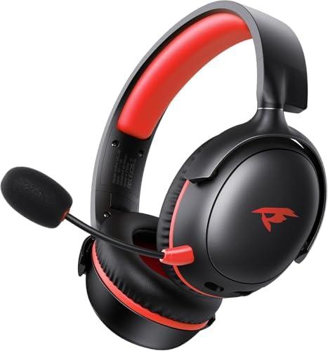 KOFIRE Wireless Gaming Headset, 2.4GHz USB Gaming Headphones with Bluetooth 5.4, 53MM 3D Stereo Sound, 65H Battery, ENC Noise Canceling Mic, for PS5, PC, PS4, Mac Black&Red