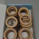 Beechwood Curtain Rings with Clips,Farmhouse Drapery Clips 1.81 Inner Diameter for 1.1-1.5-inch Rods (24, Inner Dia 1.81 in)