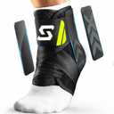 Quick Lace Up Ankle Brace for Sprained Ankle, Slim Fit Ankle Support Brace with Side Stabilizing Pads for Men & Women, Adjustable Ankle Stabilizer for Injury Recovery, Running, Sports, L-Support Plate of 1