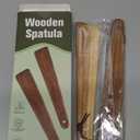 12 inch Teak Wooden Spatula for Cooking, Small Wood Flipper, Egg Scraper, Flat Wood Turner, Multipurpose Wooden Cooking Utensils, Spatulas Spoons Perfect for Flipping, Scraping & Turning, Set of 2