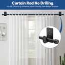 SIMEWIN Curtain Rods No Drilling for Windows 30 to 60 Inches, 5/8 Inch Diameter No Drill Small Curtain Rod Set with 3M Adhesive Brackets, Black