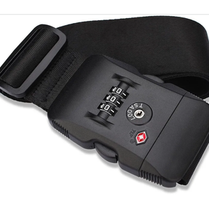 Adjustable TSA Luggage Straps,Cross Suitcase Belts 3-Digit Combination Lock for 20-34" Suitcases,Great Travel Accessory (Black)