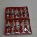 10Pcs Nutcracker Christmas Decor Nutcracker Ornaments for Christmas Tree Wooden Nutcracker Hanging Decorations Gold and Silver Nutcracker Soldiers Glittered Nutcracker Figures 5.2 Xmas Ornament Set