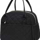 CAMTOP Lunch Box for Women Insulated Lunch Bag Lunchbox Cooler Thermal Leakproof Quilted Reusable Lunch Tote Bag for Work School Travel Picnic (Black)