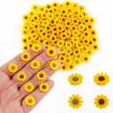 200 Pieces Tiny Sunflower for Crafts Dollhouse Miniatures Resin Mini Things Decor for Fairy Garden Micro Landscaping Decoration