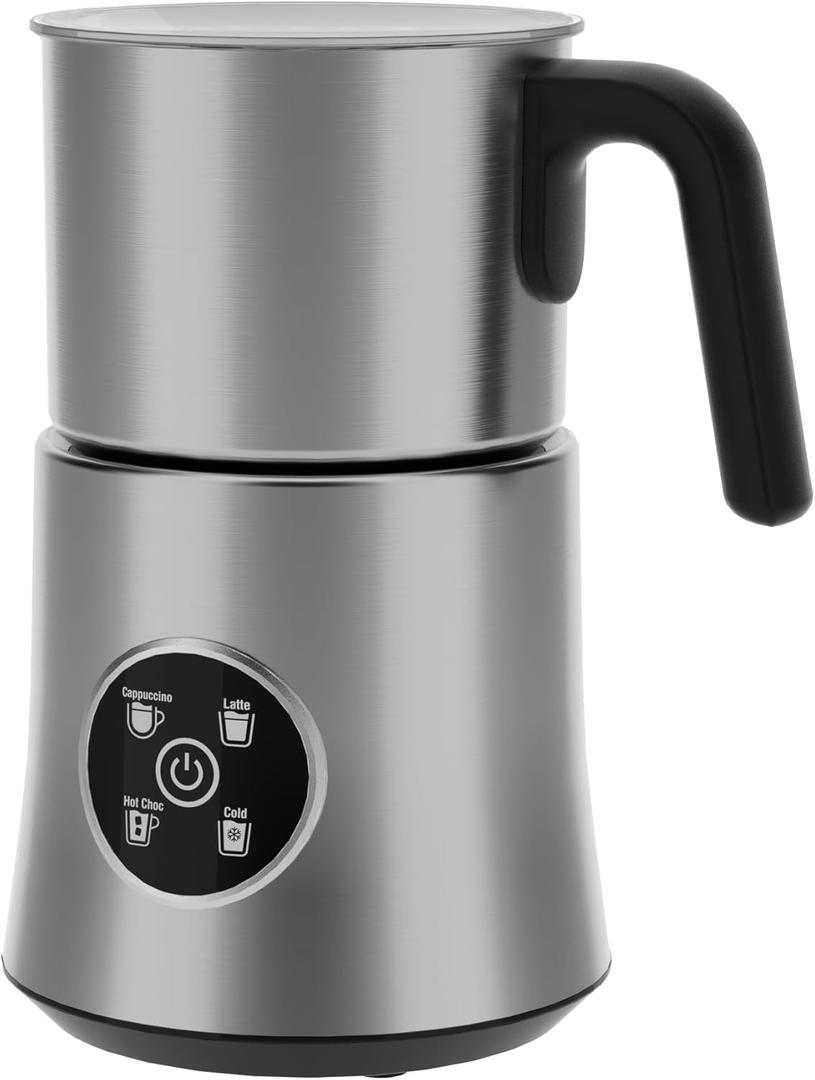 Milk Frother and Steamer, Large Capacity Detachable Electric Milk Frother, Automatic Warm and Cold Foam Maker, Stainless Steel Jug, BPA Free