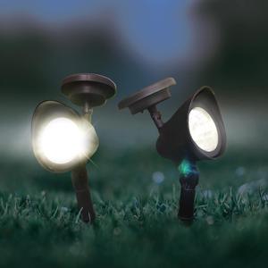 Crosslight Outdoor Solar White LED Weatherproof Spot Light for Gardens, Walkways, Patios and Yards, 1-Pack