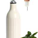 FUN ELEMENTS Olive Oil Dispenser Bottle, 19 oz Oil Dispenser for Kitchen and Vinegar Dispenser Bottle, Suitable for Vinegar, Coffee Syrups & Other Liquids, Off White