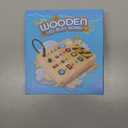 Busy Board Montessori Toys for Toddler, Wooden Sensory Board Switch Toy with Shape Sorter LED Light Up Toys Educational Plane Travel Activity for Girls & Boys