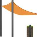 Shade Sail Poles, Heavy Duty Sun Shade Poles, Screw in Poles for Sun Shades Outdoor, 12 Ft Sun Shade Sail Poles with D-Clamps, 2.28" Sun Shade Pole Kit for Ground Soil Backyard, 2 Packs Black, 12FT Double Pack