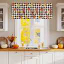 Kitchen Cafe Valance Curtain for Small Windows,Thanksgiving Farm Harvest Rod Pocket Blackout Curtains,Fall Maple Leaves on Buffalo Plaid Darkening Window Treatment for Living Room Bedroom Bathroom (54"W x 18"L (Pack of 1), Multi Color)