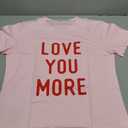 NEWKA Family Valentines Shirts Couples Matching Valentine T-Shirt Love You More Mommy and Me Tee Tops Pink, Large