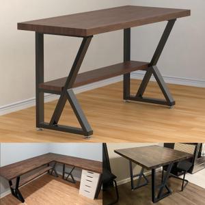 28 Inch Heavy Duty Black Steel Metal Furniture Table Legs, Tall Desk Legs with Protector Adjustable Feet, DIY-Office Desk Legs/Dining Table Legs/Outdoor Furniture Legs/Coffee Table Legs(Up to 1000LB)