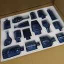 Glass Bud Vases Set of 32 - Blue Assorted Small Mini Glass Vases for Flowers, Crystal Vintage Vase Set, Bulk Centerpieces for Table Dcor, Wedding, Home and Events (Blue, 32 Pcs)