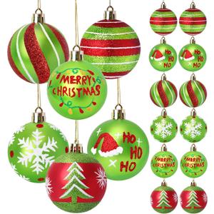 Winpion 12 Pcs Christmas Ornaments for Tree,2.4 Inch Red Green Glittering Christmas Tree Ornaments,Ball Ornament Hanging Bulbs Pendants for Xmas Holiday Decorations