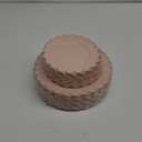 LIYH 60pcs Pink Plastic Plates with Gold Disposable Plates Includes: 30 Dinner 10.25" and 30 Dessert Plate 7.5" Gold Plastic Baby Shower Plate Set