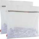 Polecasa 2Pcs 24 x 24 Inches Extra Durable Fine Mesh Laundry Bags with Sturdy Zipper for Delicates, Extra Large Laundry Room Essentials for College, Dorm (2 X-Large)