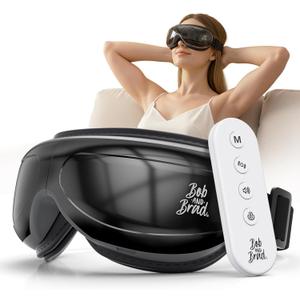 BOB AND BRAD Heated Eye Massager with Remote Control - EyeOasis 2 Plus for Migraines & Dry Eye Relief - Electric Eye Mask with Compression & Music - FSA Eligible Christmas Gifts for Women Men Mom Dad